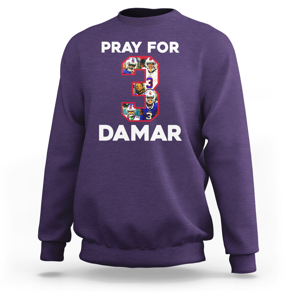 Pray For Damar Support Pittsburgh Bills Number 3 Sweatshirt - Wonder Print Shop