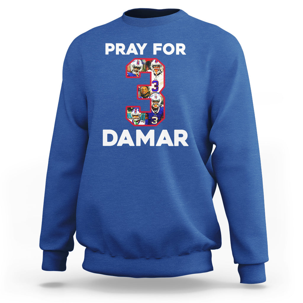 Pray For Damar Support Pittsburgh Bills Number 3 Sweatshirt - Wonder Print Shop