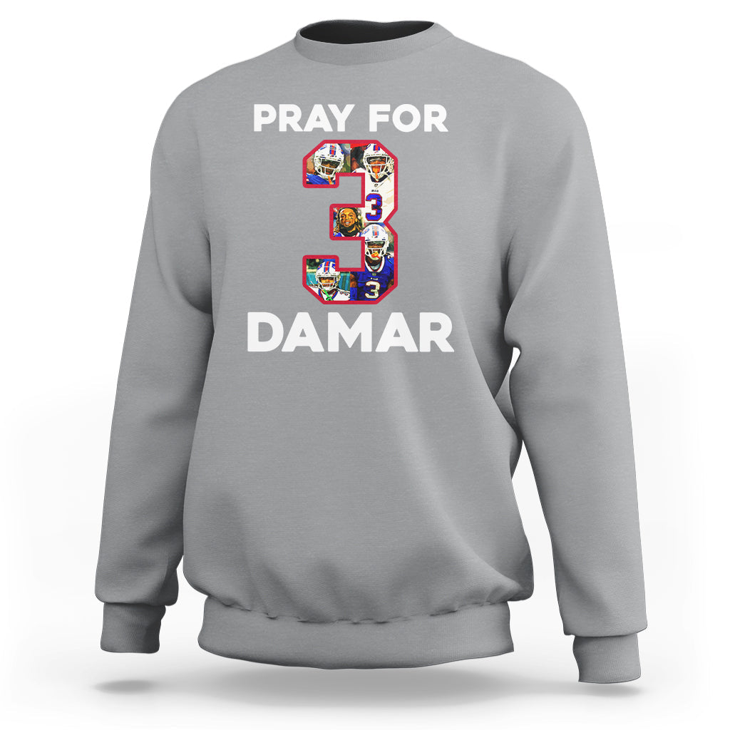 Pray For Damar Support Pittsburgh Bills Number 3 Sweatshirt - Wonder Print Shop