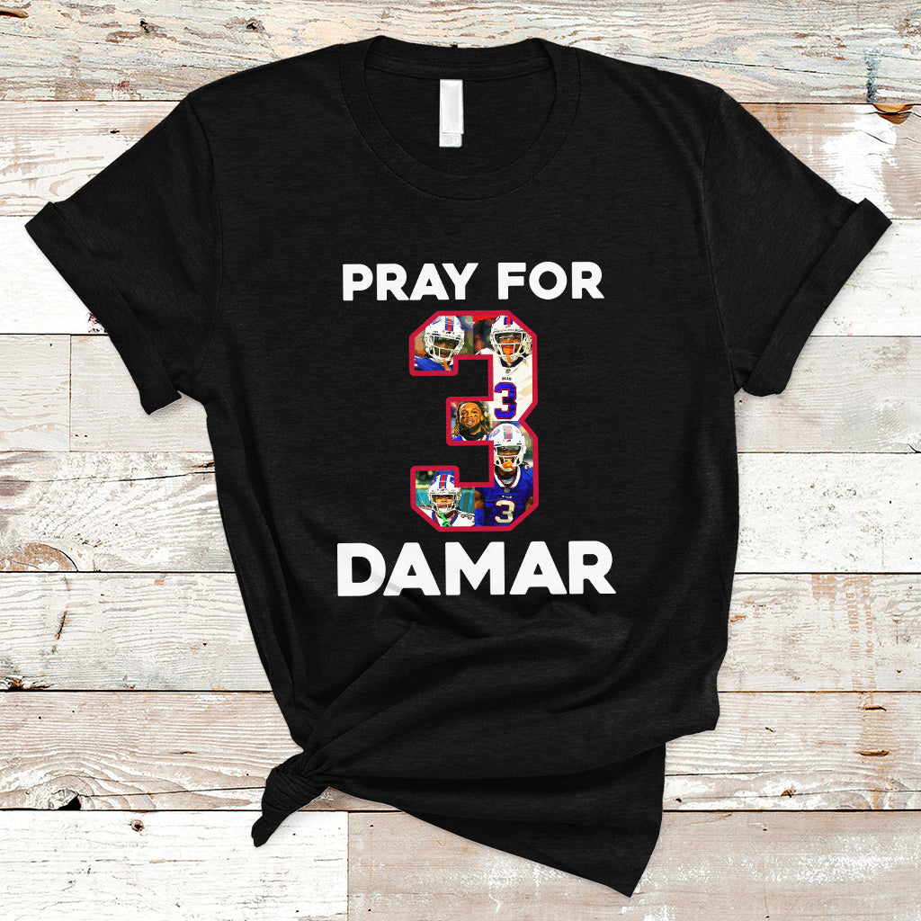 Pray For Damar Support Pittsburgh Bills Number 3 T Shirt - Wonder Print Shop
