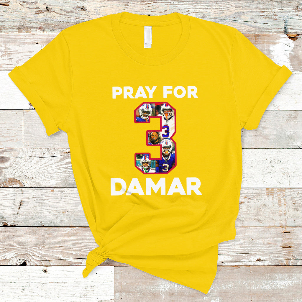Pray For Damar Support Pittsburgh Bills Number 3 T Shirt - Wonder Print Shop