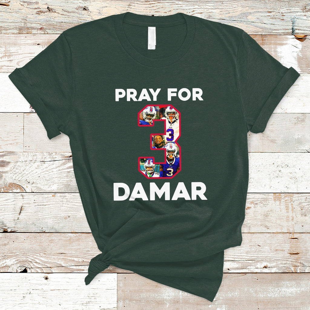 Pray For Damar Support Pittsburgh Bills Number 3 T Shirt - Wonder Print Shop