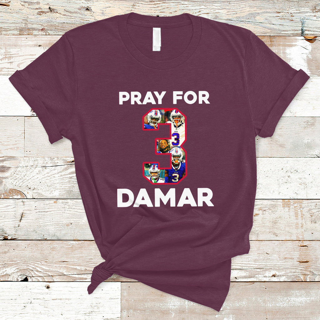 Pray For Damar Support Pittsburgh Bills Number 3 T Shirt - Wonder Print Shop
