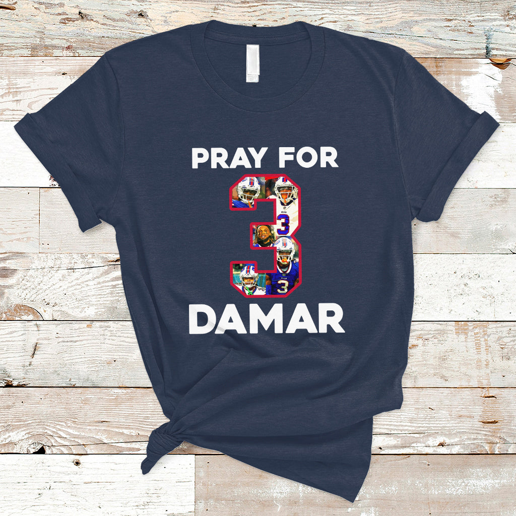 Pray For Damar Support Pittsburgh Bills Number 3 T Shirt - Wonder Print Shop