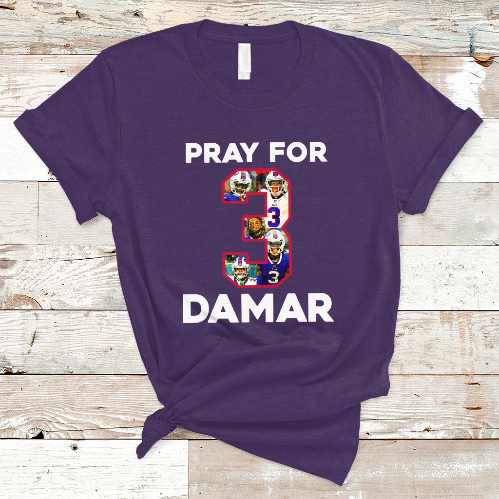 Pray For Damar Support Pittsburgh Bills Number 3 T Shirt - Wonder Print Shop