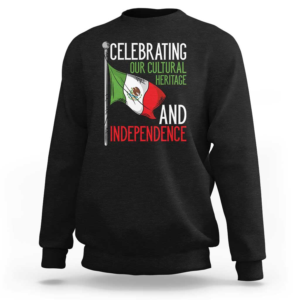 Mexican Flag for Independence Day Sweatshirt Proudly Display Your Mexican Pride - Wonder Print Shop