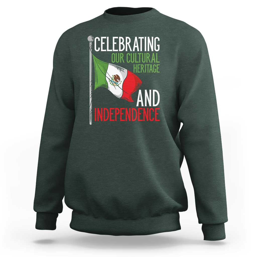 Mexican Flag for Independence Day Sweatshirt Proudly Display Your Mexican Pride - Wonder Print Shop