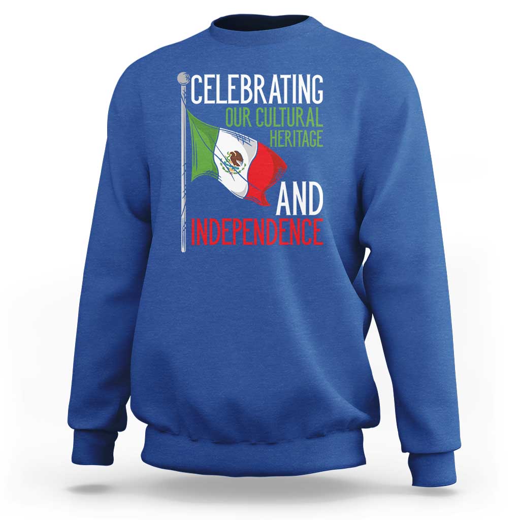 Mexican Flag for Independence Day Sweatshirt Proudly Display Your Mexican Pride - Wonder Print Shop