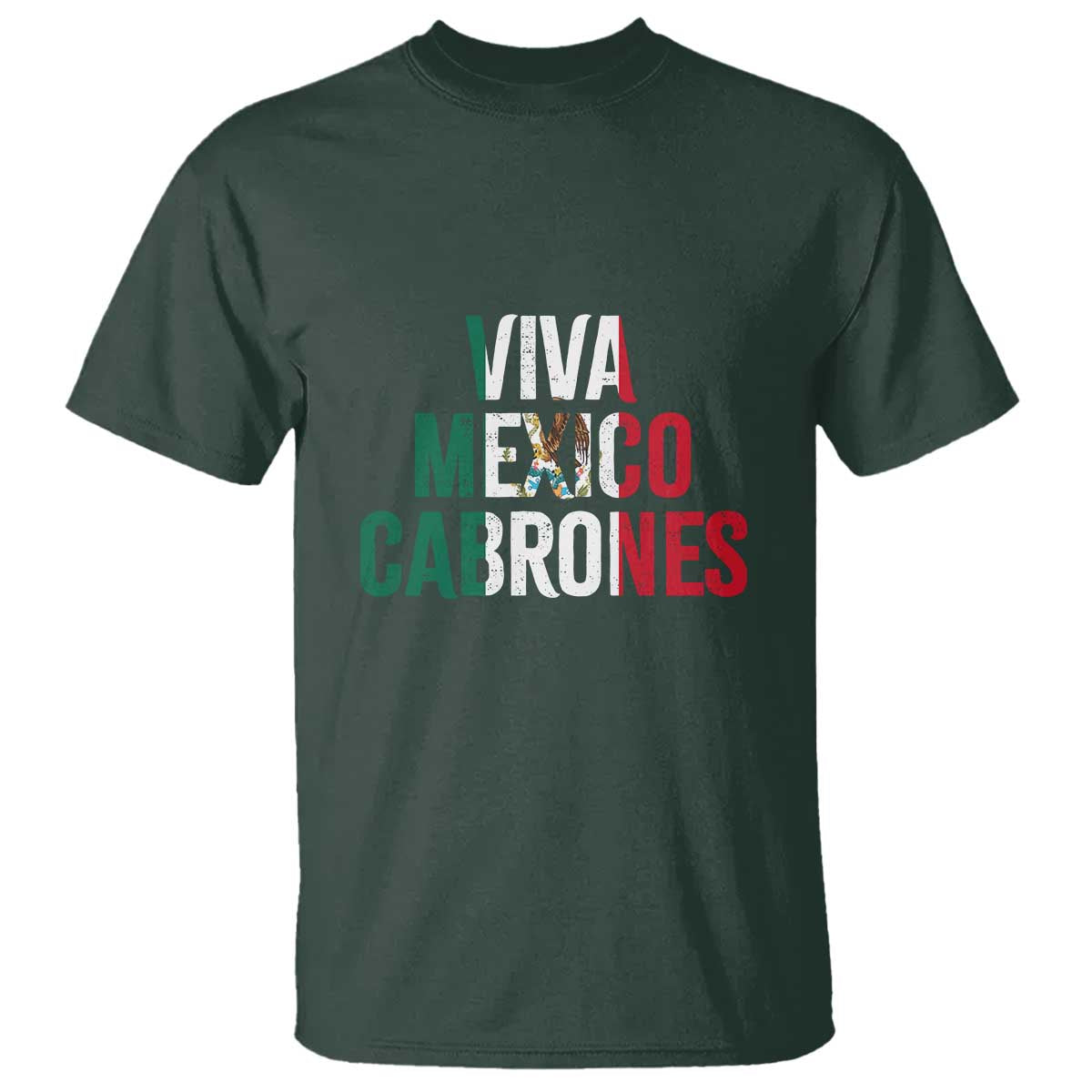 Mexican Independence Day Tee T Shirt Viva Mexico Cabrones Design with Heart - Wonder Print Shop