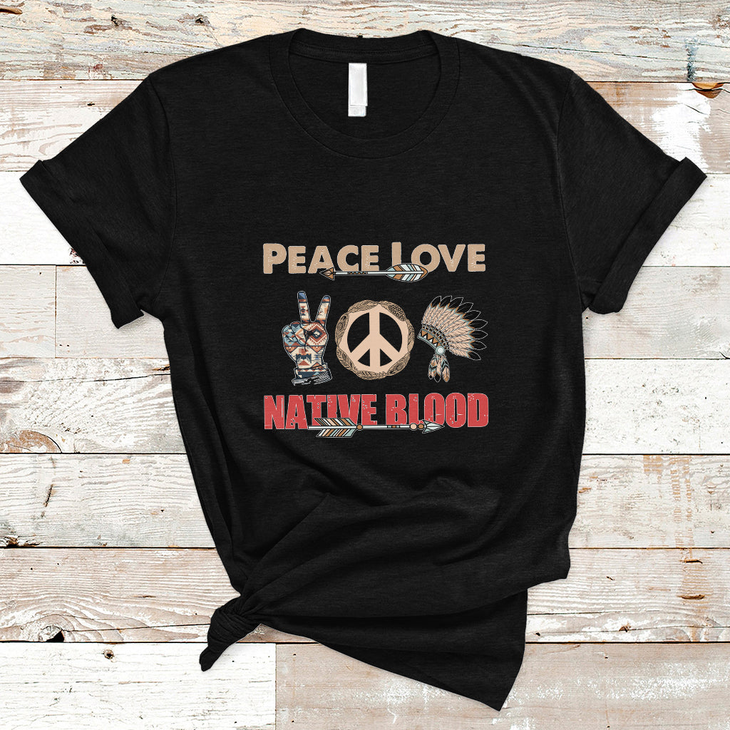 Native American T Shirt Peace Love - Wonder Print Shop
