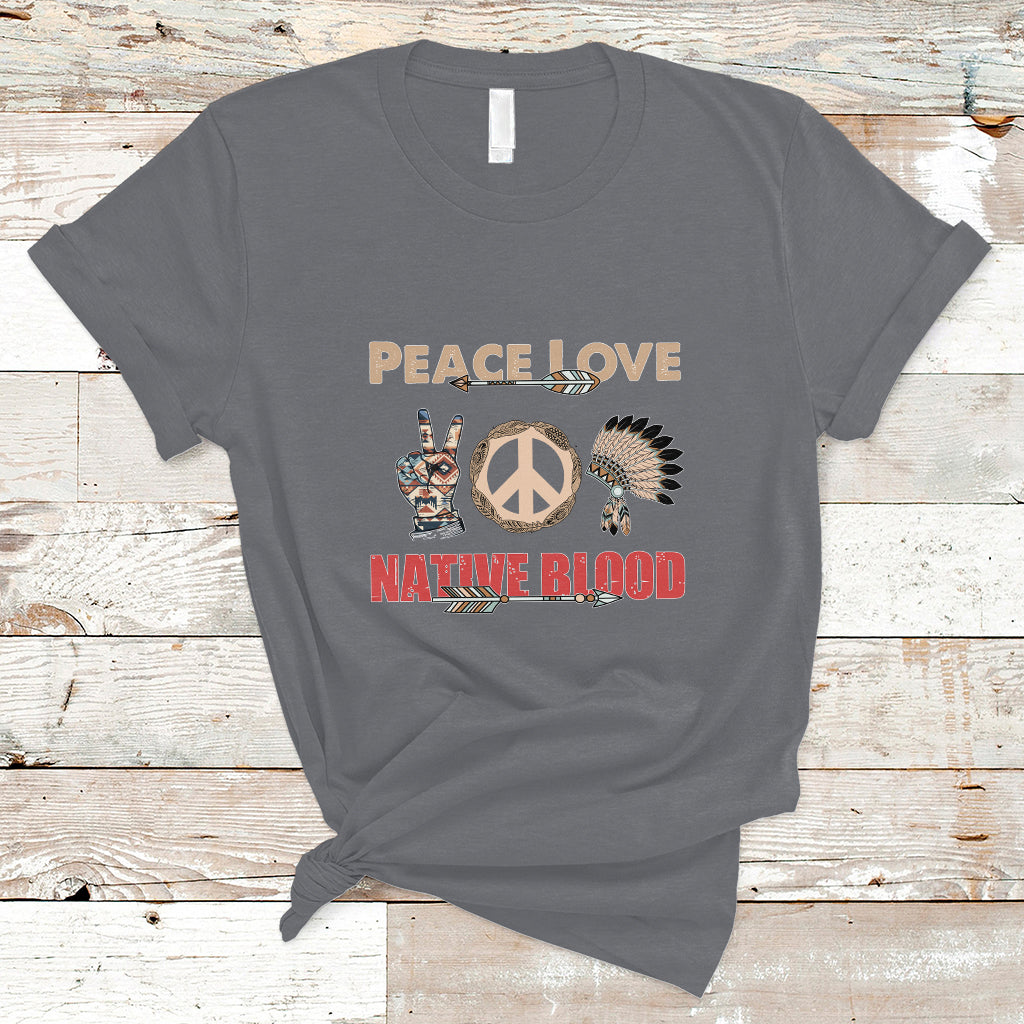 Native American T Shirt Peace Love - Wonder Print Shop
