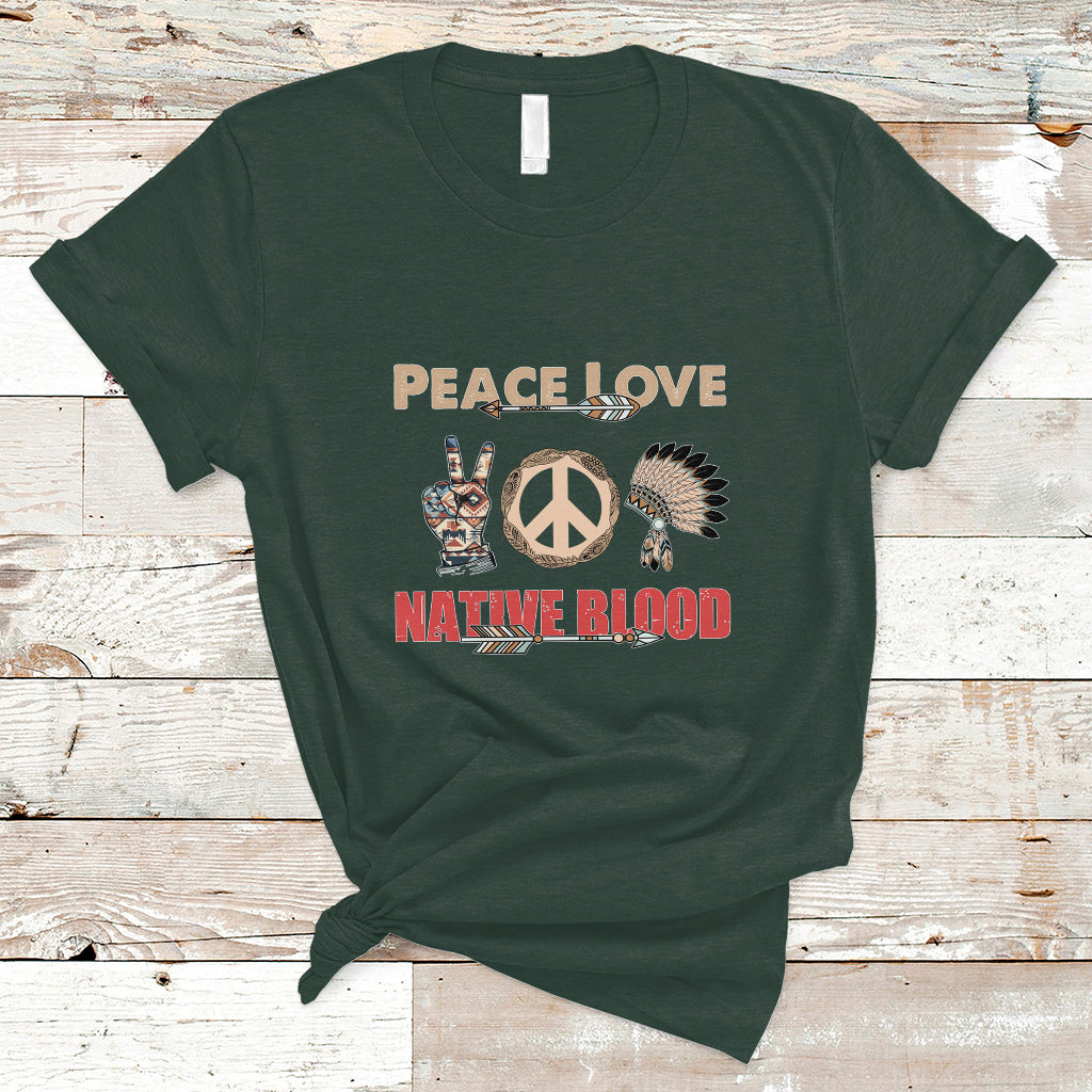 Native American T Shirt Peace Love - Wonder Print Shop
