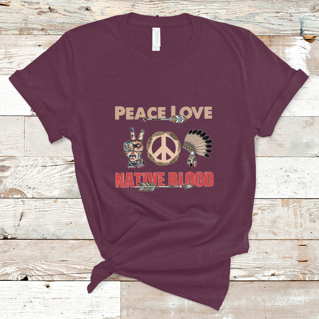Native American T Shirt Peace Love - Wonder Print Shop