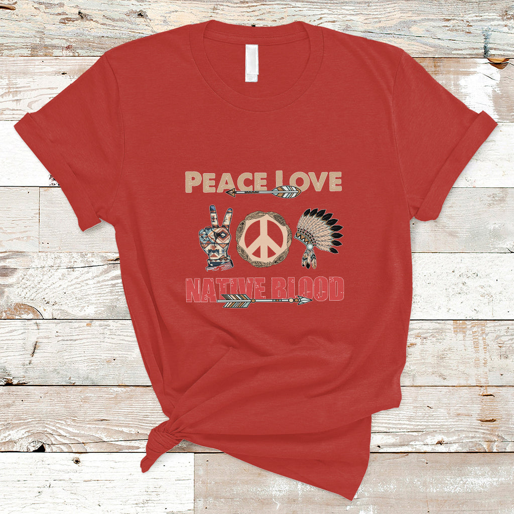 Native American T Shirt Peace Love - Wonder Print Shop