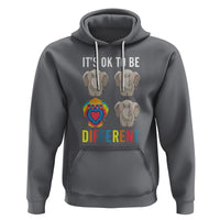 Autism Acceptance Hoodie It's Ok To Be Different Tie Dye Elephant Hippy Style - Wonder Print Shop
