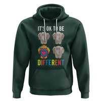 Autism Acceptance Hoodie It's Ok To Be Different Tie Dye Elephant Hippy Style - Wonder Print Shop