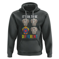 Autism Acceptance Hoodie It's Ok To Be Different Tie Dye Elephant Hippy Style - Wonder Print Shop