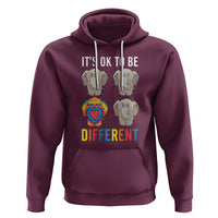 Autism Acceptance Hoodie It's Ok To Be Different Tie Dye Elephant Hippy Style - Wonder Print Shop