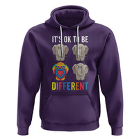Autism Acceptance Hoodie It's Ok To Be Different Tie Dye Elephant Hippy Style - Wonder Print Shop