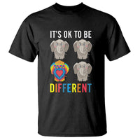 Autism Acceptance T Shirt It's Ok To Be Different Tie Dye Elephant Hippy Style - Wonder Print Shop