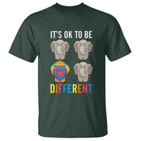 Autism Acceptance T Shirt It's Ok To Be Different Tie Dye Elephant Hippy Style - Wonder Print Shop