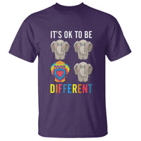 Autism Acceptance T Shirt It's Ok To Be Different Tie Dye Elephant Hippy Style - Wonder Print Shop