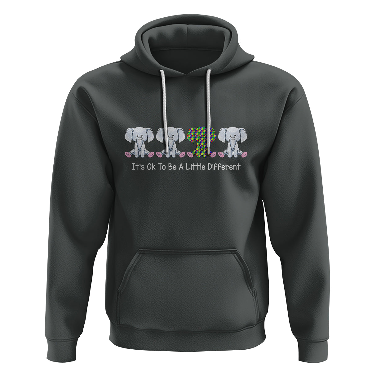 Autism Acceptance Hoodie It's Ok To Be A Little Different Jigsaw Puzzle Elephant - Wonder Print Shop