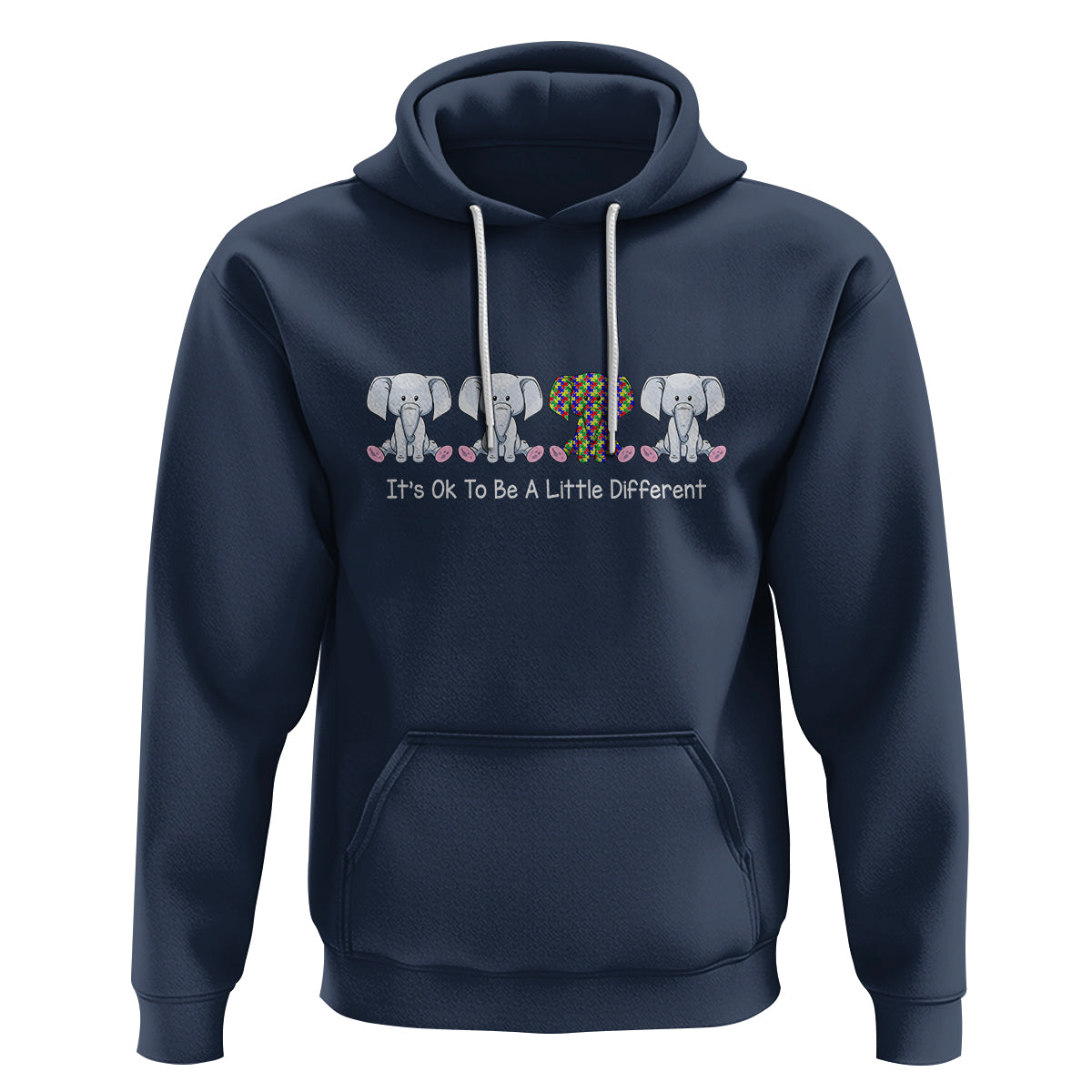 Autism Acceptance Hoodie It's Ok To Be A Little Different Jigsaw Puzzle Elephant - Wonder Print Shop
