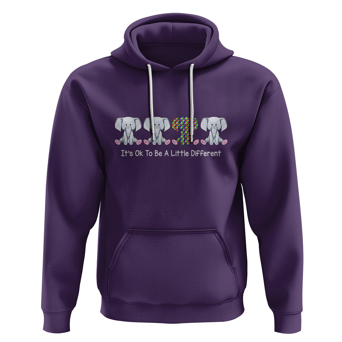 Autism Acceptance Hoodie It's Ok To Be A Little Different Jigsaw Puzzle Elephant - Wonder Print Shop