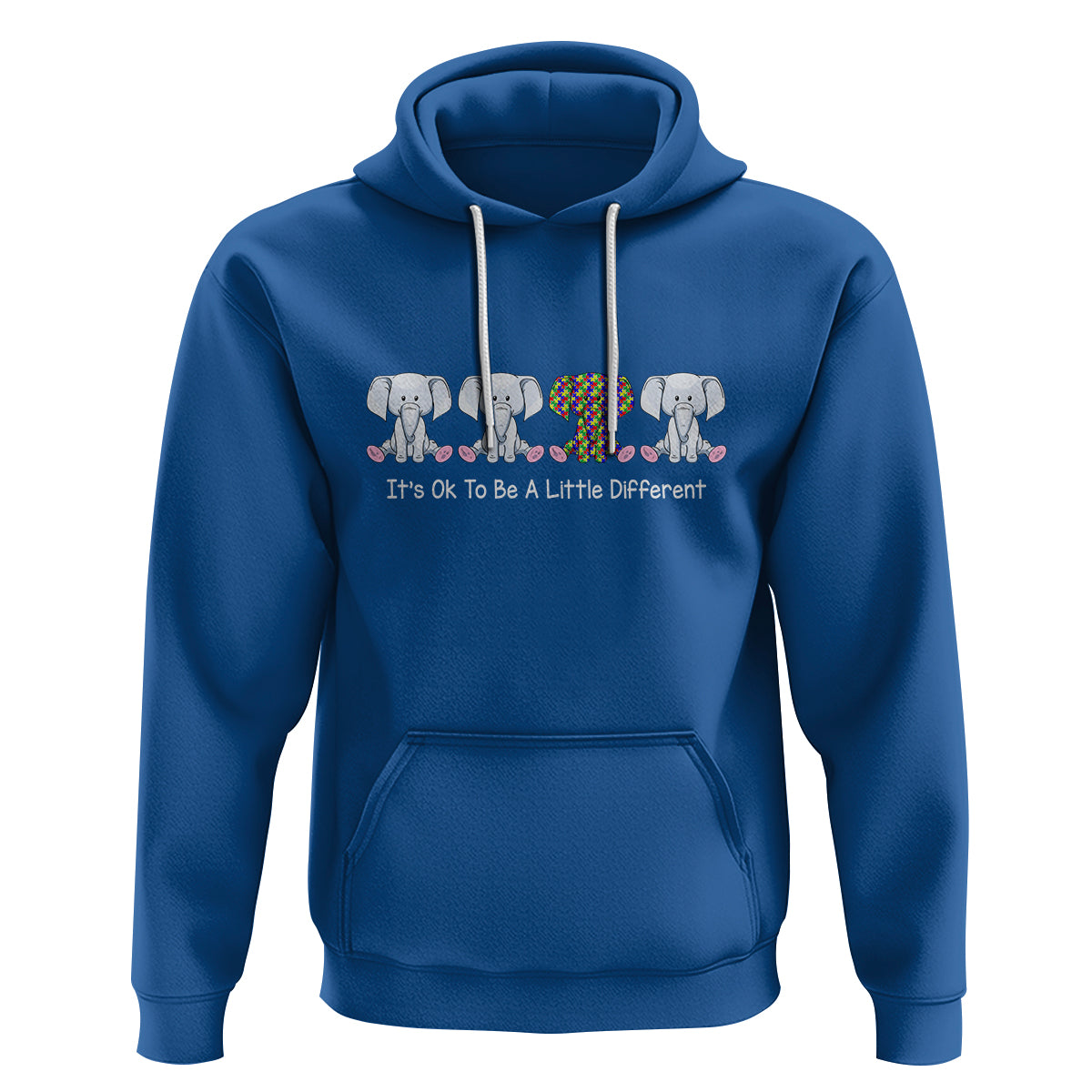 Autism Acceptance Hoodie It's Ok To Be A Little Different Jigsaw Puzzle Elephant - Wonder Print Shop