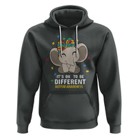 Cute Elephant Autism Hoodie It's Ok To Be Different Accept Support Love Autistic Kids - Wonder Print Shop