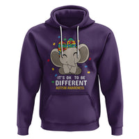Cute Elephant Autism Hoodie It's Ok To Be Different Accept Support Love Autistic Kids - Wonder Print Shop