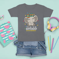 Cute Elephant Autism T Shirt For Kid It's Ok To Be Different Accept Support Love Autistic Kids - Wonder Print Shop