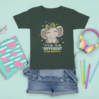 Cute Elephant Autism T Shirt For Kid It's Ok To Be Different Accept Support Love Autistic Kids - Wonder Print Shop