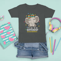 Cute Elephant Autism T Shirt For Kid It's Ok To Be Different Accept Support Love Autistic Kids - Wonder Print Shop