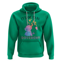 Autism Support Hoodie It's Ok To Be Different Cute Watercolor Elephant - Wonder Print Shop