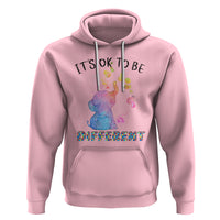 Autism Support Hoodie It's Ok To Be Different Cute Watercolor Elephant - Wonder Print Shop