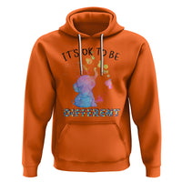 Autism Support Hoodie It's Ok To Be Different Cute Watercolor Elephant - Wonder Print Shop