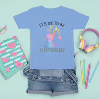 Autism Support T Shirt For Kid It's Ok To Be Different Cute Watercolor Elephant - Wonder Print Shop