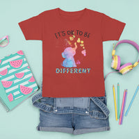 Autism Support T Shirt For Kid It's Ok To Be Different Cute Watercolor Elephant - Wonder Print Shop
