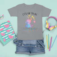 Autism Support T Shirt For Kid It's Ok To Be Different Cute Watercolor Elephant - Wonder Print Shop