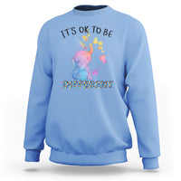 Autism Support Sweatshirt It's Ok To Be Different Cute Watercolor Elephant - Wonder Print Shop