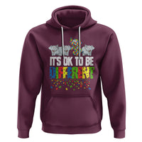 Autism Awareness Hoodie It's Ok To Be Different Funny Jigsaw Puzzle Elephant - Wonder Print Shop