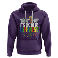 Autism Awareness Hoodie It's Ok To Be Different Funny Jigsaw Puzzle Elephant - Wonder Print Shop