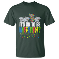 Autism Awareness T Shirt It's Ok To Be Different Funny Jigsaw Puzzle Elephant - Wonder Print Shop