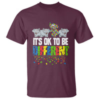 Autism Awareness T Shirt It's Ok To Be Different Funny Jigsaw Puzzle Elephant - Wonder Print Shop