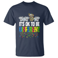 Autism Awareness T Shirt It's Ok To Be Different Funny Jigsaw Puzzle Elephant - Wonder Print Shop