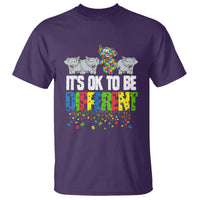 Autism Awareness T Shirt It's Ok To Be Different Funny Jigsaw Puzzle Elephant - Wonder Print Shop