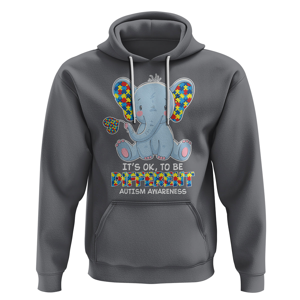 Autism Awareness Elephant Hoodie Its Ok To Be Different - Wonder Print Shop