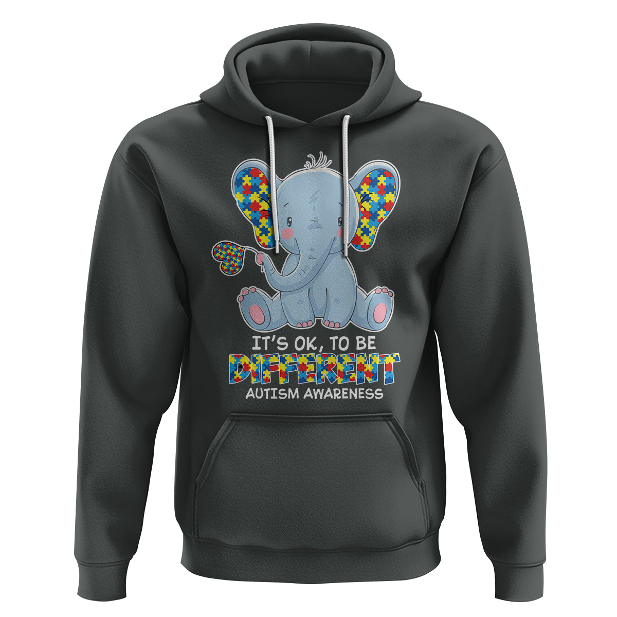 Autism Awareness Elephant Hoodie Its Ok To Be Different - Wonder Print Shop
